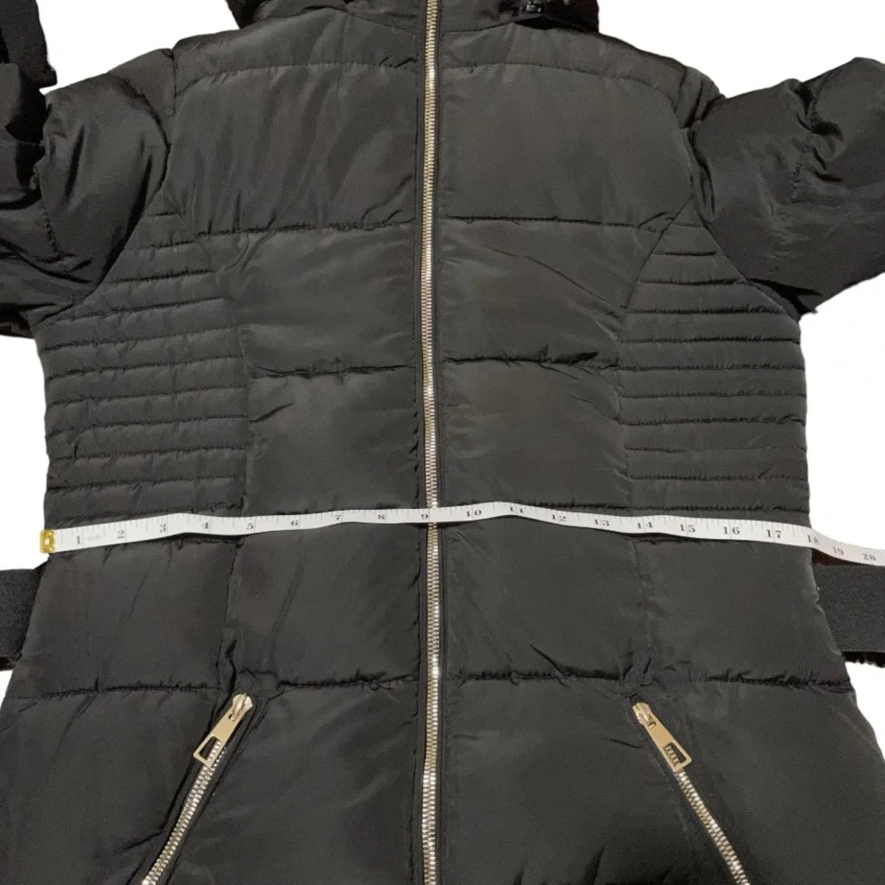 YMI Medium Black and Gold Long Winter Jacket - Picture 6 of 14